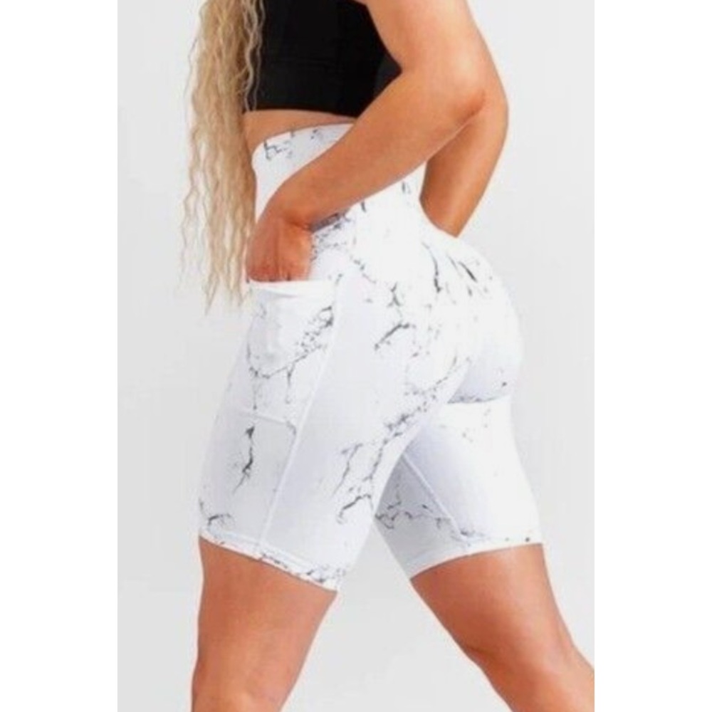 Marble Pocket Biker Shorts
